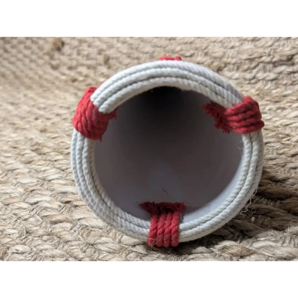 Holiday Lane Boho Festive Yarn Cone Christmas Tree Red White Tabletop Decor 13